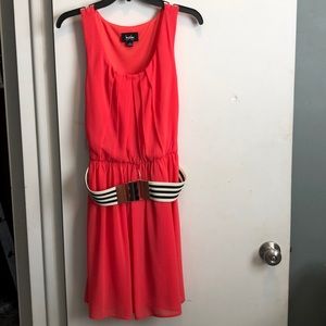 Coral Dress with belt